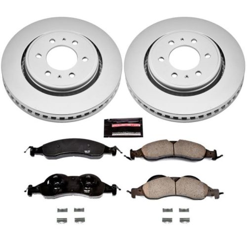 2007 Ford Expedition & Lincoln Navigator Front Brake Rotor and Pad Assembly - Heavy-Duty Geomet Coated Disc Brake Kit with Ceramic Low-Dust Pads - Premium Replacement