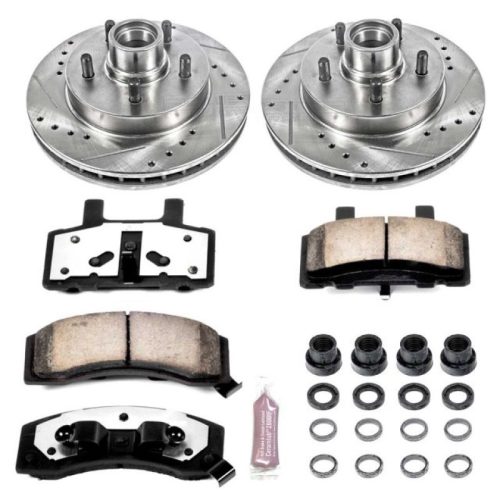 1998-1999 GMC Yukon & Chevrolet Tahoe Front Z36 Truck & Tow Brake Upgrade Kit - Heavy-Duty Drilled & Slotted Rotors with Carbon-Fiber Ceramic Pads - Premium Replacement
