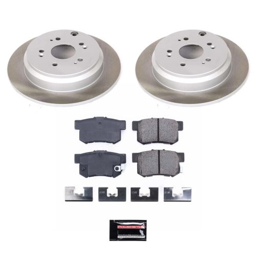 2007-2012 Acura RDX Rear Semi-Coated Rotor Brake Assembly with Ceramic Pads - Premium Replacement