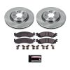 2010 Ford Taurus Front Heavy-Duty Semi-Coated Rotor and Low-Dust Ceramic Brake Pads - Premium Replacement