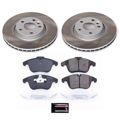 2010-'2013 Volvo S80 & S60 Heavy-Duty Semi-Coated Rotor and Low-Dust Ceramic Brake Pad Assembly - Premium Replacement