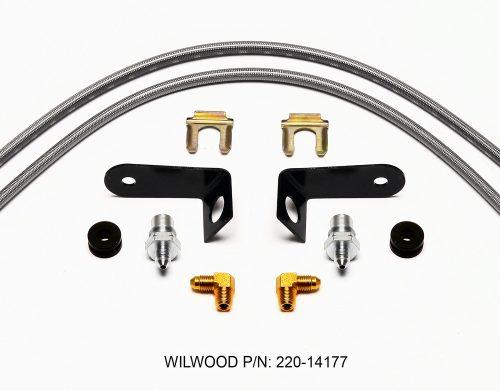 140338 Wilwood Flexline Kit 20 inch -3 M10-1.0 BF 1/8 NPT 90 Degree Drop-in