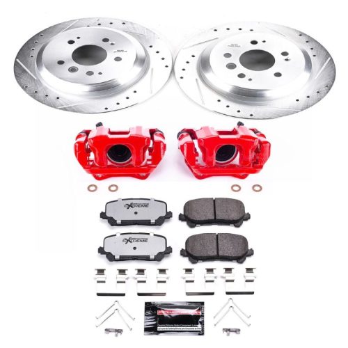 2016-2017 Honda Pilot Rear Z36 Truck & Tow Brake Upgrade Kit with Drilled & Slotted Rotors, Carbon-Fiber Ceramic Brake Pads, Powder Coated Calipers - Premium Replacement