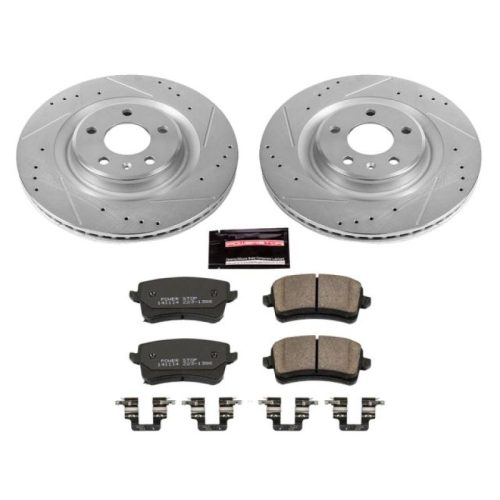 2011-2015 Audi S4, S5 & Q5 Rear Z23 Evolution Sport Brake Upgrade Kit - Premium Heavy-Duty Drilled & Slotted Rotors with Carbon-Fiber Ceramic Pads