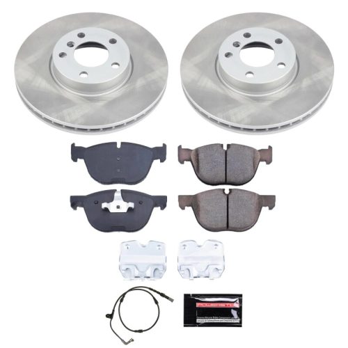 2007-2010 BMW X5 Front Semi-Coated Rotor Brake Assembly with Ceramic Pads - Premium Replacement