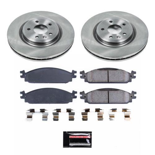 2010-2011 Ford Flex Front Semi-Coated Rotor Brake Kit with Ceramic Brake Pads - Premium Replacement