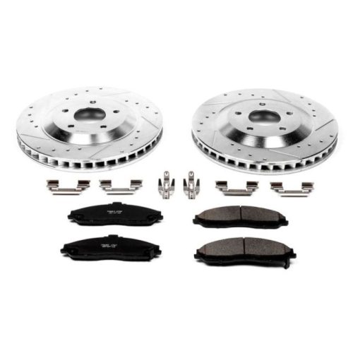 2004 Chevrolet Corvette Front Z23 Evolution Sport Brake Assembly with Drilled & Slotted Rotors - Premium Replacement