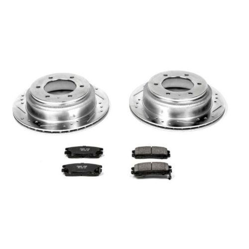 1994-1999 Honda Passport, 1994-1997 Isuzu Amigo Rear Z23 Evolution Sport Brake Upgrade Kit - Heavy Duty Drilled & Slotted Rotors with Carbon-Fiber Ceramic Pads - Premium Replacement