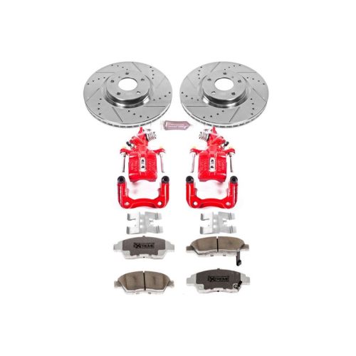 2003-2007 Honda Accord Rear PowerStop Z26 Street Warrior Brake Kit with Drilled and Slotted Rotors - Premium Replacement