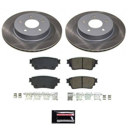 2021-2023 Nissan Rogue Rear Semi-Coated Rotor Brake Kit with Ceramic Pads - Premium Replacement
