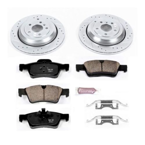2010-2011 Mercedes-Benz R350, GL350, ML450 Heavy-Duty Drilled & Slotted Brake Rotors with Carbon-Fiber Ceramic Pads - Premium Replacement