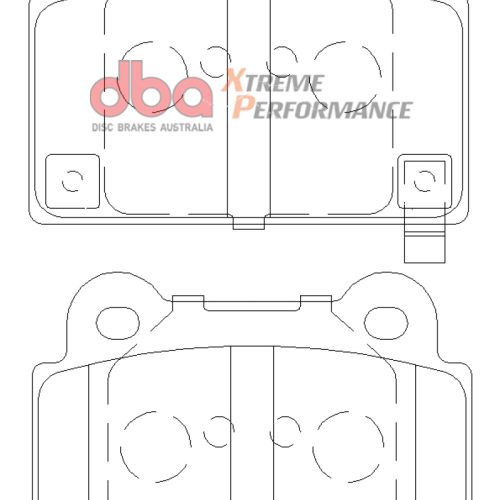 DBA Xtreme Performance Rear Brake Pads for Mitsubishi Lancer 2008-2014 - Heavy-Duty Friction and High Temperature Compatibility
