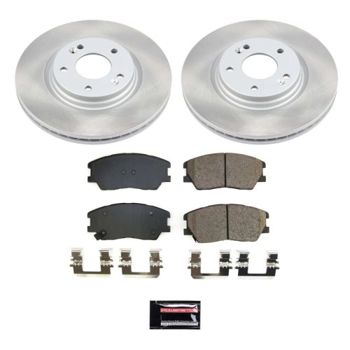 2020-2022 Kia Soul Front Semi-Coated Rotor and Ceramic Brake Pad Assembly - Premium Replacement