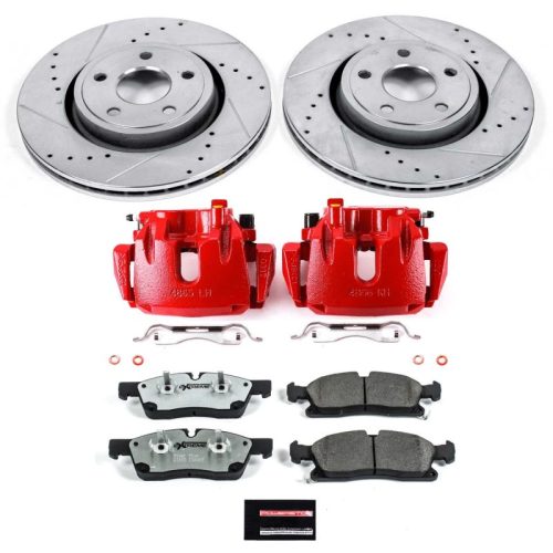 2011-2012 Jeep Grand Cherokee & Dodge Durango Z26 Street Warrior Brake Upgrade Kit with Powder Coated Calipers - Premium Replacement
