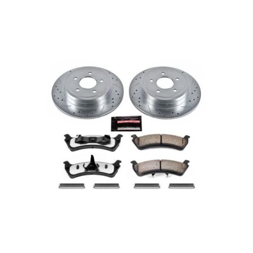 2003 Ford Explorer Sport Rear Z36 Truck & Tow Brake Kit - Heavy-Duty Drilled & Slotted Rotor and Carbon-Fiber Ceramic Brake Pads - Premium Replacement