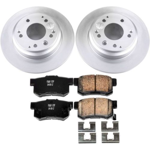 1991-1994 Acura Legend Rear Z17 Evolution Geomet Coated Brake Rotor and Ceramic Brake Pad Assembly - Premium Replacement