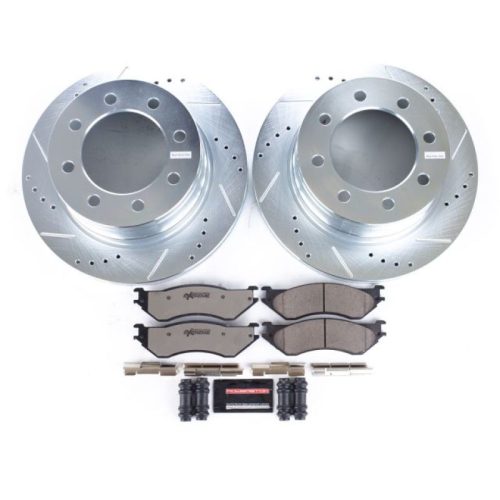 2006-2008 Dodge Ram 1500, 2006-2008 Dodge Ram 2500 Rear Z36 Truck & Tow Brake Upgrade Kit - Heavy-Duty Drilled & Slotted Rotors with Carbon-Fiber Ceramic Brake Pads