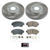 1999-2002 Toyota Sienna Front Semi-Coated Rotor Brake Assembly with Ceramic Pads - Premium Replacement