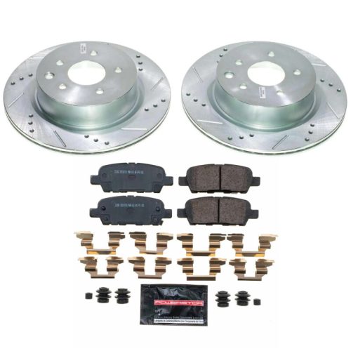 2008-2010 Infiniti EX35 Rear PowerStop Z23 Evolution Sport Brake Rotor and Pad Upgrade Kit - Heavy-Duty Performance Enhancement