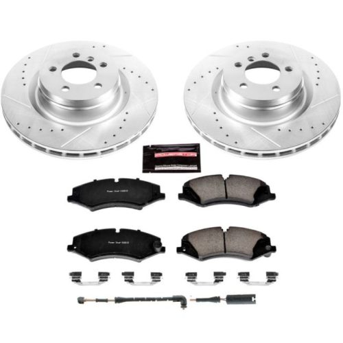 2010-2012 Land Rover Range Rover Front Z23 Evolution Sport Brake Rotor and Brake Pad Assembly - Heavy-Duty Drilled & Slotted Performance Upgrade