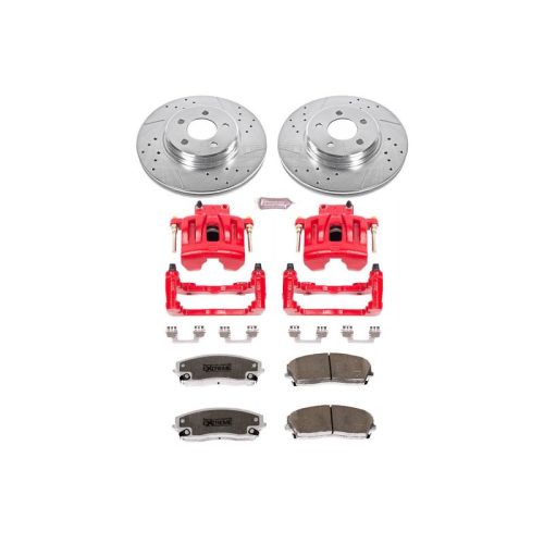 2005-2010 Chrysler 300 & 2006-2010 Dodge Magnum Front Z26 Street Warrior Brake Upgrade Kit with Drilled and Slotted Rotors - Premium Replacement
