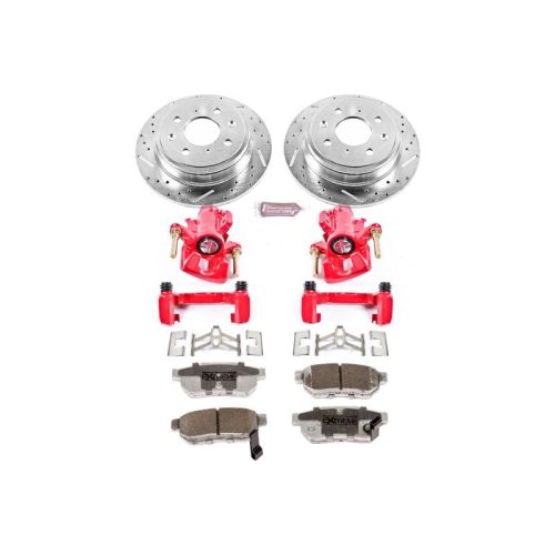 1996-2001 Honda Civic & Acura Integra Rear Z26 Street Warrior Brake Upgrade Kit with Drilled & Slotted Rotors - Premium Replacement