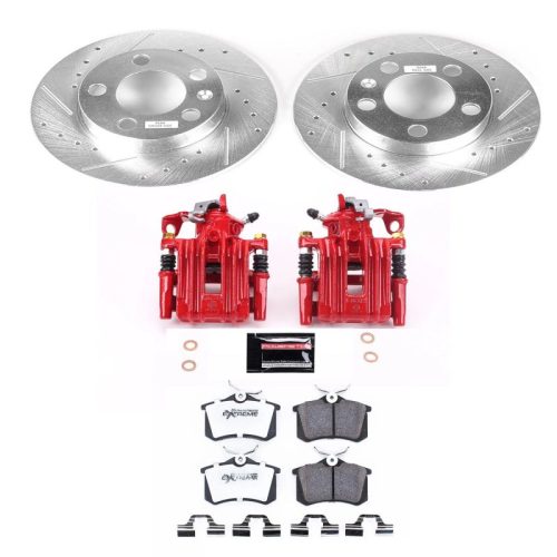 1998-2000 Volkswagen Beetle, 1999-2000 Volkswagen Jetta & Golf Z26 Street Warrior Brake Upgrade Kit with Powder Coated Calipers - Premium Heavy-Duty Performance