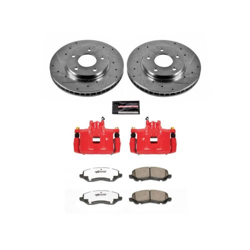 2007-2010 Dodge Caliber Front Z26 Street Warrior Brake Upgrade Kit with Powder Coated Calipers - Premium Replacement