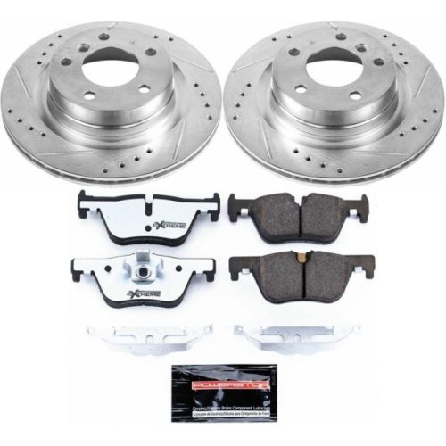 2012-2017 BMW 228i Rear Z26 Street Warrior Brake Upgrade Kit - Heavy Duty Drilled & Slotted Rotor and Carbon-Fiber Ceramic Brake Pads - Premium Replacement