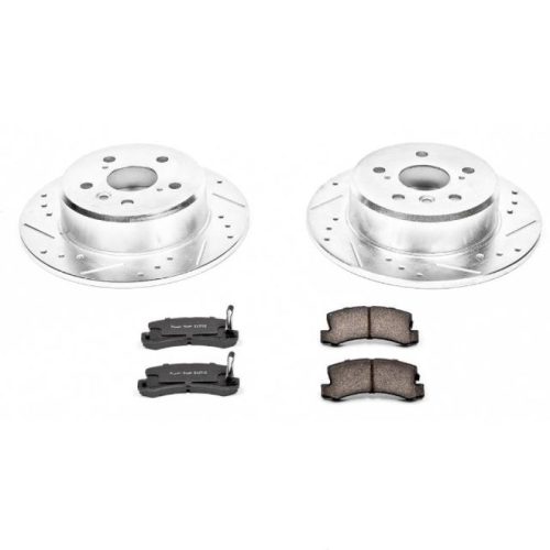 1992-2001 Lexus ES300 & 1993-2001 Toyota Camry Rear Z23 Evolution Sport Brake Kit - Heavy-Duty Drilled & Slotted Rotors with Carbon-Fiber Ceramic Pads - Premium Replacement