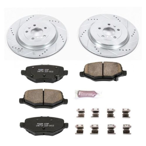 2013-2015 Ford Explorer Rear Z23 Evolution Sport Brake Upgrade Kit with Drilled & Slotted Rotors and Carbon-Fiber Ceramic Pads - Premium Replacement