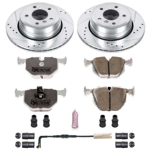 2006-2010 BMW 530xi / 2007-2009 BMW 535i xDrive Heavy-Duty Drilled and Slotted Brake Rotor and Carbon-Fiber Ceramic Brake Pads - Premium Replacement