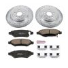 2010-2013 Cadillac CTS Rear Brake Rotor and Carbon-Fiber Ceramic Brake Pad Upgrade - Heavy-Duty Drilled & Slotted Performance Replacement