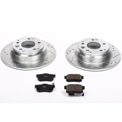 1995-1998 Honda Odyssey & Acura RL Heavy-Duty Drilled & Slotted Brake Rotor and Carbon-Fiber Ceramic Brake Pad Upgrade - Premium Replacement