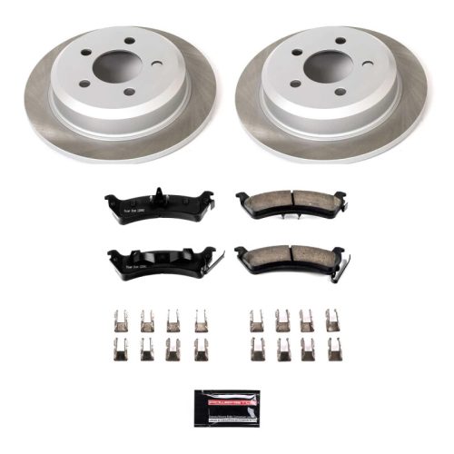 1994-1998 Jeep Grand Cherokee Rear Semi-Coated Rotor Brake Assembly with Ceramic Pads - Premium Replacement