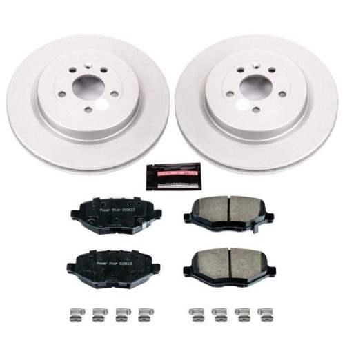 2013-2015 Ford Explorer Rear Z17 Evolution Geomet Coated Brake Rotor and Ceramic Pad Assembly - Premium Replacement