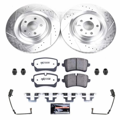 2013-2018 Audi A8 Quattro & S8 Heavy-Duty Drilled & Slotted Brake Rotors with Carbon-Fiber Ceramic Pads - Premium Replacement