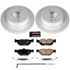 2006 BMW 325xi Rear Brake Rotor and Carbon-Fiber Ceramic Brake Pads Upgrade - Heavy-Duty Performance with Geomet Coating - Premium Replacement