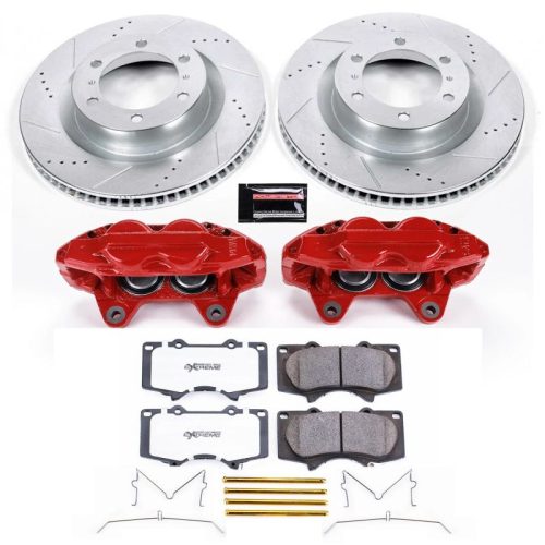 2010-2015 Toyota 4Runner Front PowerStop Z36 Truck & Tow Brake Upgrade Kit with Drilled & Slotted Rotors - Premium Replacement