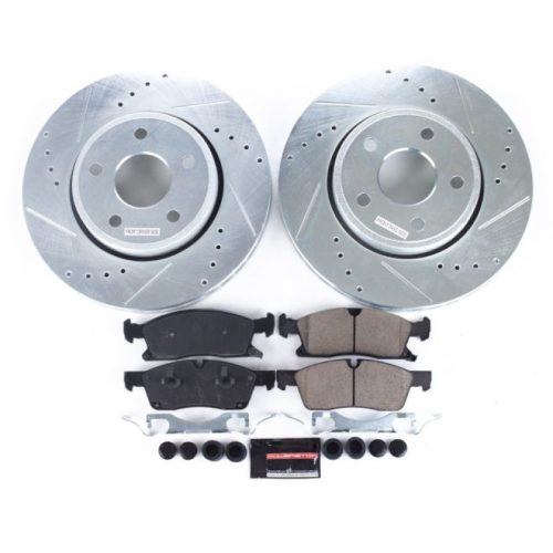 2011-2014 Jeep Grand Cherokee Front Z23 Evolution Sport Brake Upgrade Kit - Heavy-Duty Drilled & Slotted Rotors with Carbon-Fiber Ceramic Pads - Premium Replacement
