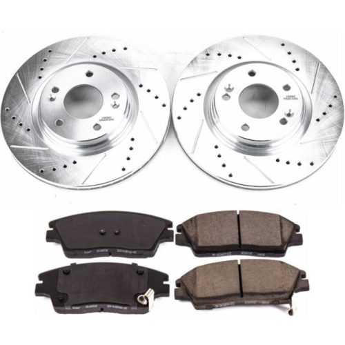 2016-2017 Hyundai Tucson & Kia Sportage Front Brake Rotor and Carbon-Fiber Ceramic Brake Pad Assembly - Heavy-Duty Performance Upgrade