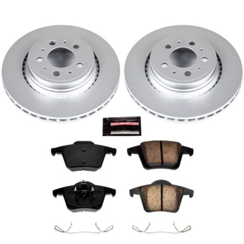2013-2014 Volvo XC90 Rear Z23 Evolution Sport Coated Brake Rotor & Carbon-Fiber Ceramic Pad Assembly - Premium Replacement
