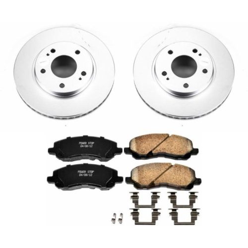 2001-2003 Mitsubishi Eclipse & 2002-2003 Mitsubishi Galant Front Z17 Evolution Geomet Coated Brake Rotor and Ceramic Brake Pad Assembly - Premium Replacement