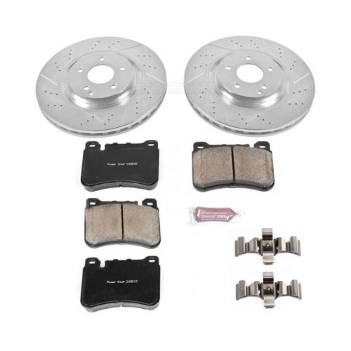 2007-2011 Mercedes-Benz SLK-Class Front Brake Rotor and Carbon-Fiber Ceramic Pad Upgrade - Heavy-Duty Performance Replacement by PowerStop Part K6713