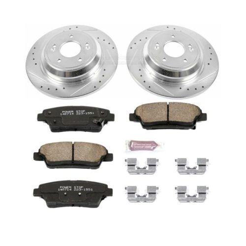 2010-2017 Hyundai Genesis G80 Rear PowerStop Z23 Evolution Sport Brake Assembly with Drilled & Slotted Rotors - Premium Replacement