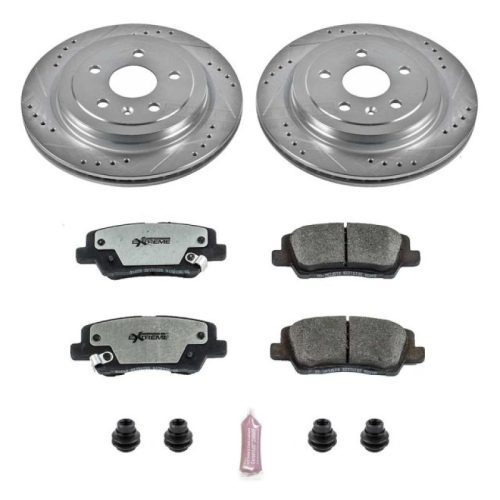2014-2017 Cadillac CTS Rear Z26 Street Warrior Brake Upgrade Kit - Heavy-Duty Drilled & Slotted Rotors with Carbon-Fiber Ceramic Pads - Premium Replacement