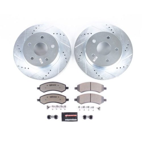 2006-2009 Dodge Ram 1500, Durango & Chrysler Aspen Heavy-Duty Front Brake Upgrade Kit with Drilled & Slotted Rotors - Premium Replacement