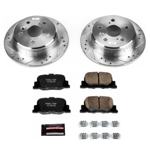 2000-2001 Toyota Camry & Lexus ES300 Rear PowerStop Z23 Evolution Sport Brake Upgrade Kit - Heavy Duty Drilled & Slotted Rotors with Carbon-Fiber Ceramic Pads
