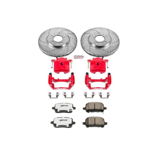 2006-2010 Pontiac Solstice & 2007-2010 Saturn Sky Front Z26 Street Warrior Brake Upgrade Kit with Drilled & Slotted Rotors - Premium Replacement