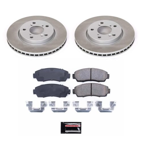 2005-2007 Honda Odyssey Front Semi-Coated Rotor Brake Assembly with Ceramic Pads - Premium Replacement